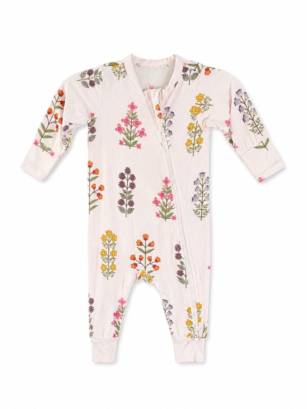 Pink Chicken Bamboo Floral Dual Zip Sleeper Newborn EUC